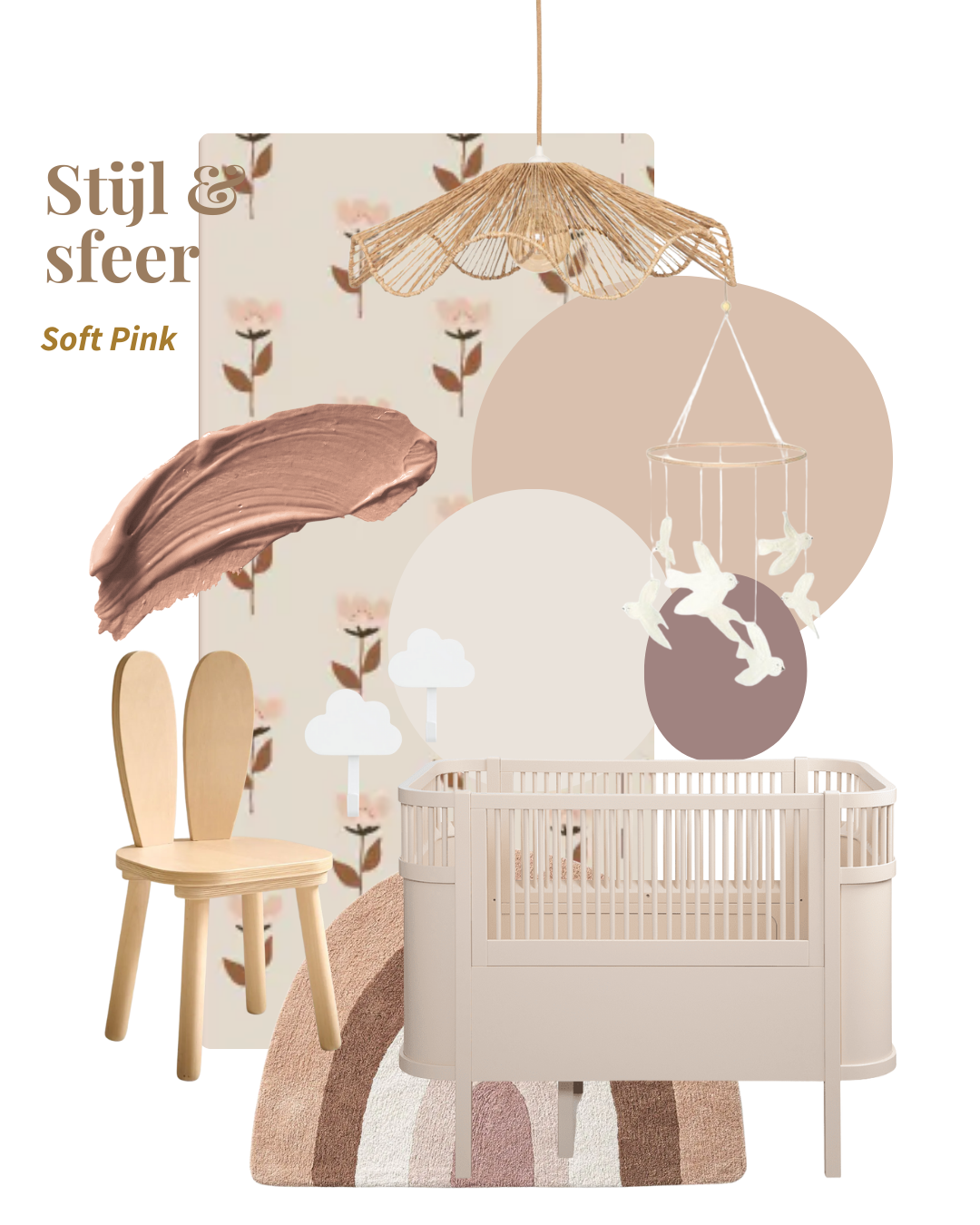 SOFT PINK | Kleur & behangplan kinderkamer